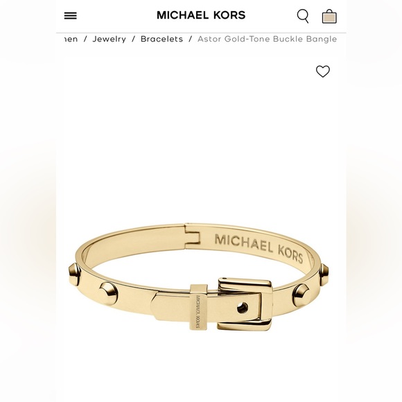 Michael Kors Astor Gold-Tone Buckle Bangle Bracelet “Authentic M.K” - Picture 6 of 6